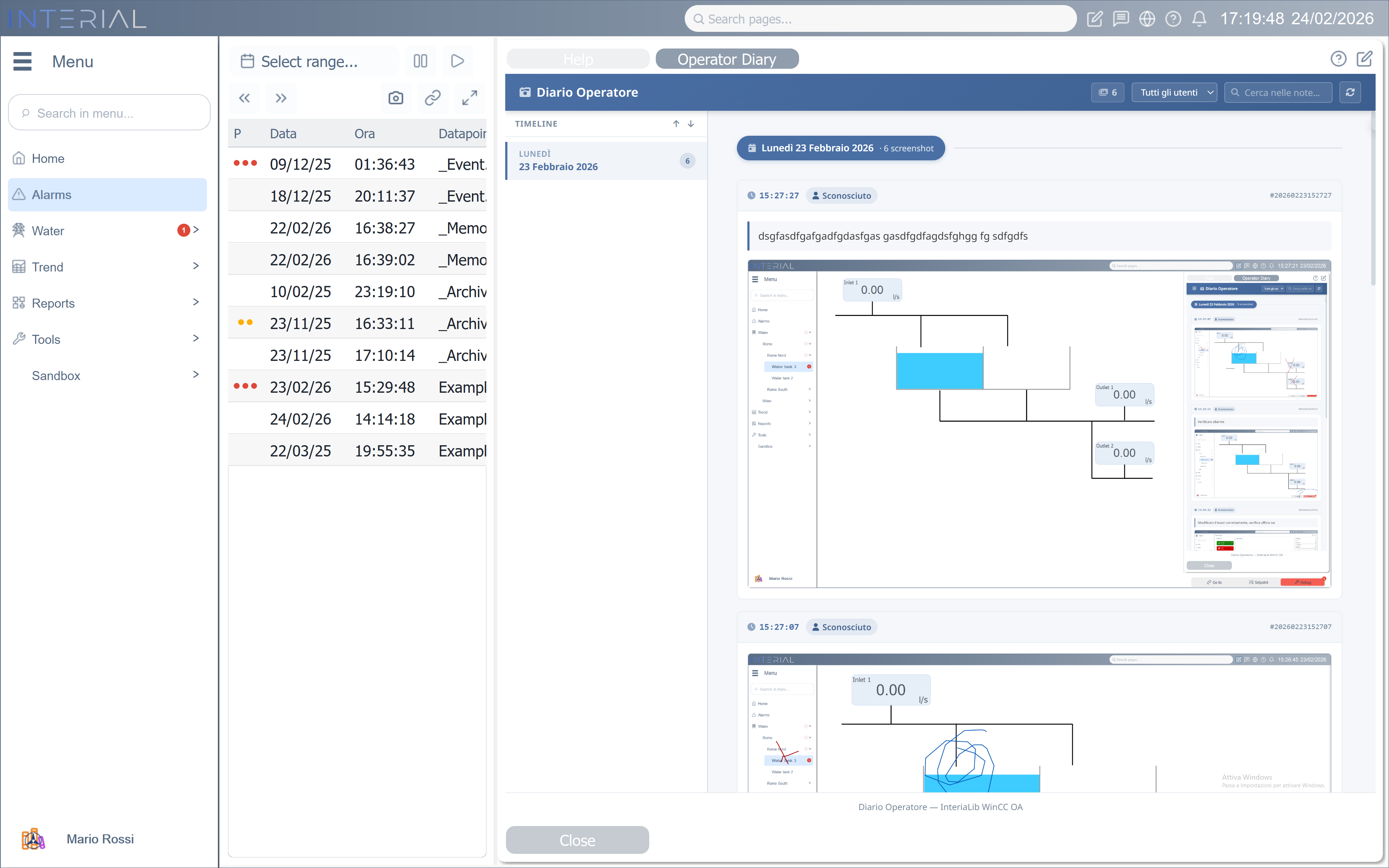 Operator Diary in SCADA